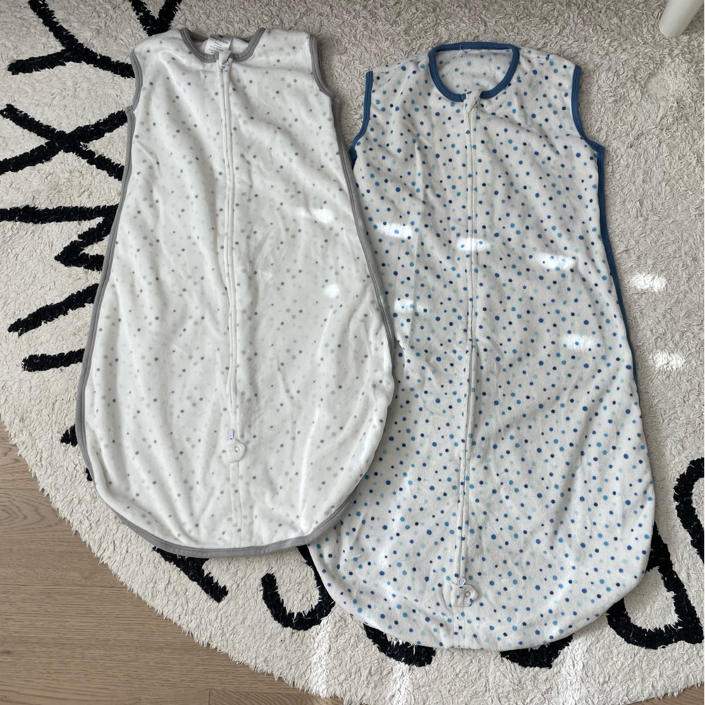 Amazing baby microfleece spleeping sack wearable blanket 2 way zipper bundle